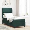 vidaXL Lit &agrave; ressorts avec matelas Vert fonc&eacute; 200 x 80 cm Polyester