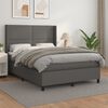 vidaXL Sommier &agrave; lattes de lit avec matelas Gris 140x190 cm Similicuir