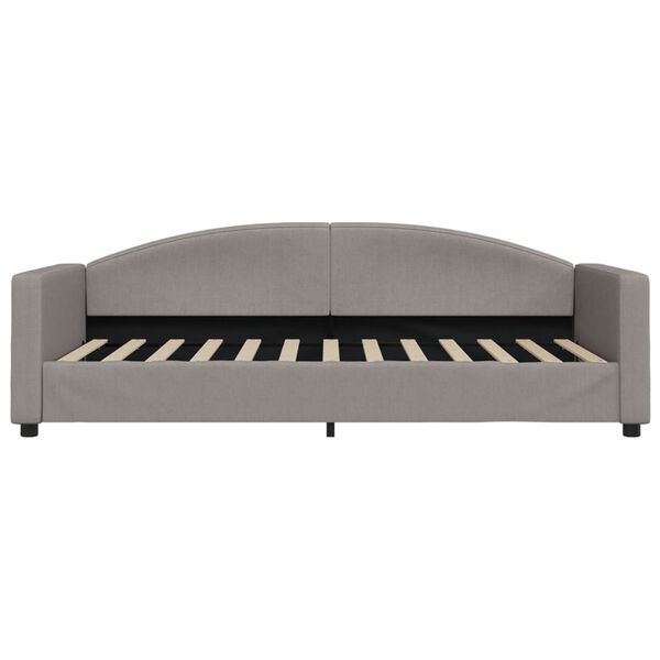 vidaXL Lit de jour avec matelas taupe 90x200 cm tissu