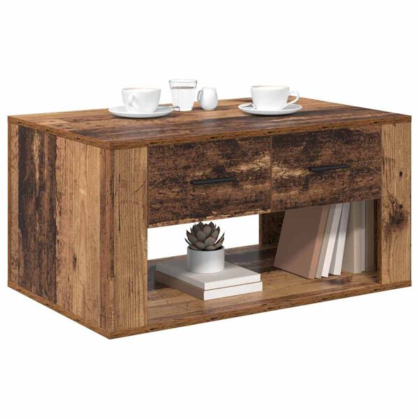 vidaXL Table basse Bois Ancien 80 x 50 x 40 cm Bois d'ing&eacute;nierie