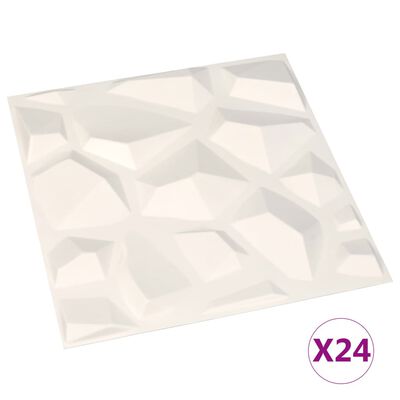 vidaXL Panneaux muraux 3D 24 pcs 0,5x0,5 m 6 m²