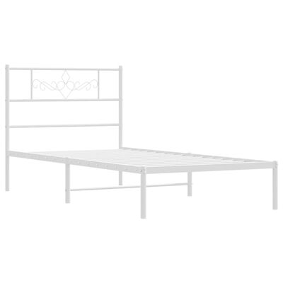 vidaXL Cadre de lit métal sans matelas et tête de lit blanc 107x203 cm