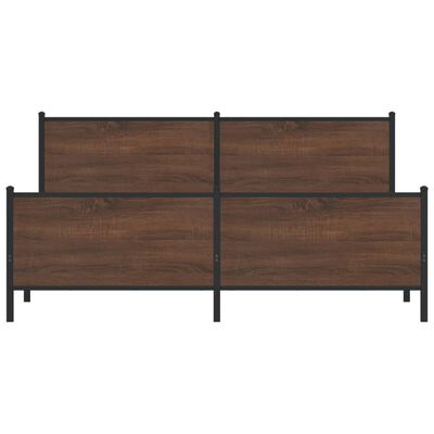 vidaXL Cadre de lit en métal sans matelas chêne marron 193x203 cm