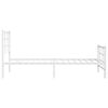 vidaXL Cadre de lit m&eacute;tal sans matelas avec pied de lit blanc 75x190cm
