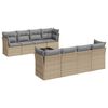 vidaXL Salon de jardin avec coussins 9 pcs beige r&eacute;sine tress&eacute;e