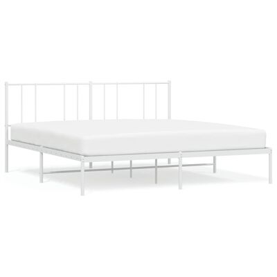 vidaXL Cadre de lit métal sans matelas et tête de lit blanc 193x203 cm