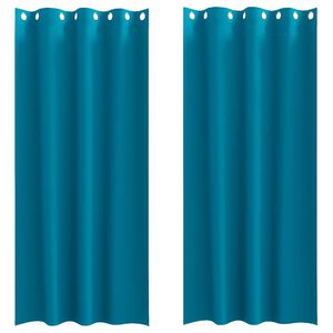 vidaXL Rideaux occultants avec anneaux 2 pc Turquoise 245 x 140 cm