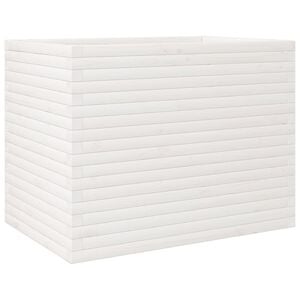 vidaXL Jardini&egrave;re blanc 90x60x68,5 cm bois de pin massif