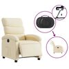 vidaXL Fauteuil inclinable &eacute;lectrique Cr&egrave;me Tissu