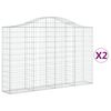 vidaXL Paniers &agrave; gabions arqu&eacute;s 2 pcs 200x30x120/140 cm Fer galvanis&eacute;