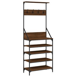vidaXL Porte-v&ecirc;tements et rangement des chaussures ch&ecirc;ne marron