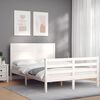 vidaXL Cadre de lit sans matelas blanc 140x190 cm bois massif
