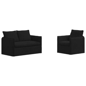 vidaXL Ensemble de Canap&eacute;s 2 pcs Noir 136 x 82 x 85 cm Tissu