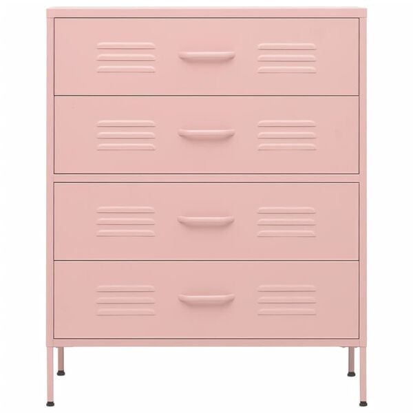 vidaXL Commode Rose 80x35x101,5 cm Acier