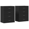 vidaXL Buffets 2 pcs noir 60x39x80 cm bois d&rsquo;ing&eacute;nierie