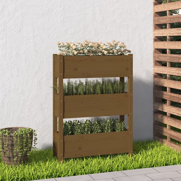 vidaXL Jardini&egrave;re Marron miel 77x25x104,5 cm Bois massif de pin