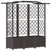 vidaXL Lit &Eacute;lev&eacute; avec Treillis et Toit Marron 163 x 40 x 138 cm PP