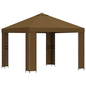 vidaXL Pavillon 3 x 3 m Taupe Polyester et Acier 190 gsm