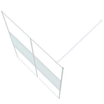 vidaXL Paroi de douche Blanc 140x195 cm Verre ESG transparent