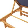 vidaXL Chaises longues lot de 2 table bleu bois d'acacia et textil&egrave;ne