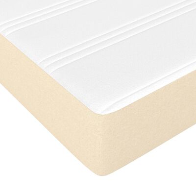 vidaXL Sommier à lattes de lit avec matelas Crème 160x200 cm Tissu