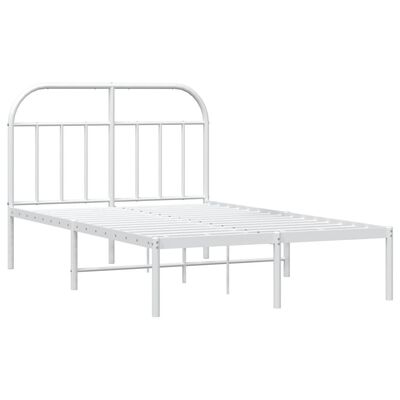 vidaXL Cadre de lit métal sans matelas et tête de lit blanc 135x190 cm