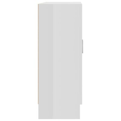 vidaXL Armoire à vitrine Blanc brillant 82,5x30,5x80 cm Aggloméré