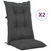 vidaXL Coussins de chaise de jardin &agrave; dossier haut lot de 2 anthracite