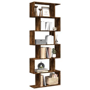 vidaXL &Eacute;tag&egrave;re s&eacute;paratrice de pi&egrave;ce &agrave; 6 niveaux ch&ecirc;ne fum&eacute; 70x24x193cm