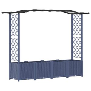 vidaXL Lit &Eacute;lev&eacute; avec Treillis et Toit Gris 204 x 40 x 138 cm PP