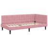 vidaXL Cadre de lit d'angle Rose 90 cm x 190 cm Velours