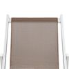 vidaXL Chaises de plage pliables lot de 2 Aluminium textil&egrave;ne Marron