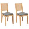 vidaXL Chaises &agrave; manger coussins 2 pcs bois massif caoutchouc