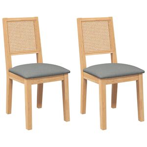 vidaXL Chaises &agrave; manger coussins 2 pcs bois massif caoutchouc