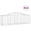vidaXL Paniers &agrave; gabions arqu&eacute;s 14 pcs 200x50x60/80 cm fer galvanis&eacute;