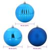 vidaXL Ensemble de Boules de Noël 15 pcs Bleu Plastique