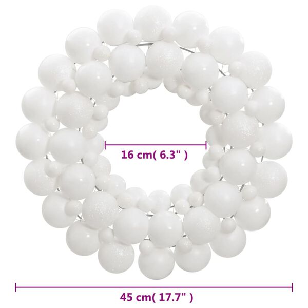 vidaXL Couronne de Noël blanc 45 cm polystyrène
