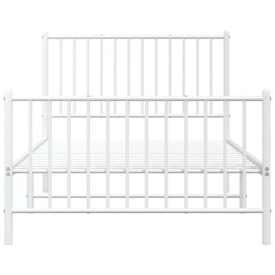 vidaXL Cadre de lit métal sans matelas et pied de lit blanc 100x190 cm