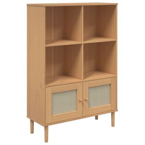 vidaXL Biblioth&egrave;que SENJA aspect de rotin marron bois massif de pin