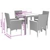 vidaXL Ensemble &agrave; manger de jardin et coussins 5pcs beige rotin acacia