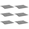 vidaXL Coussins de chaise jardin lot de 6 gris 50x50x4 cm tissu oxford