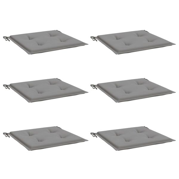 vidaXL Coussins de chaise jardin lot de 6 gris 50x50x4 cm tissu oxford