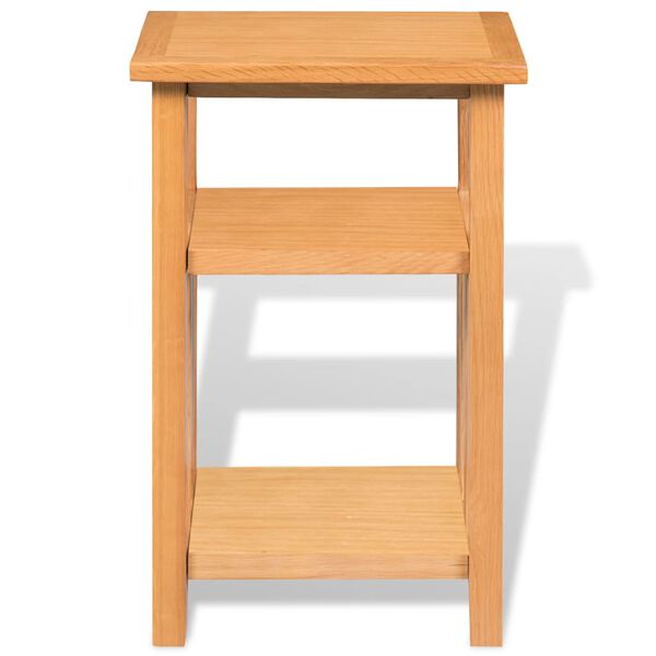 vidaXL Table d'appoint avec étagère à revues Chêne massif 27x35x55 cm