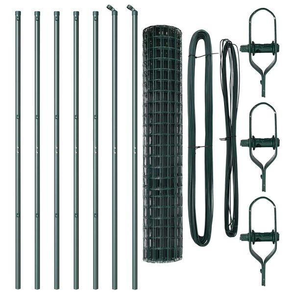 vidaXL Cl&ocirc;ture avec poteau Vert 1,6 x 10 m Acier et PVC