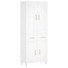 vidaXL Buffet haut Blanc 69,5x34x180 cm Bois d'ingénierie