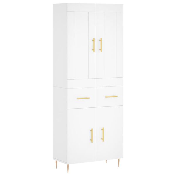 vidaXL Buffet haut Blanc 69,5x34x180 cm Bois d'ingénierie