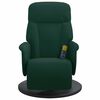 vidaXL Fauteuil inclinable de massage repose-pied vert fonc&eacute; velours
