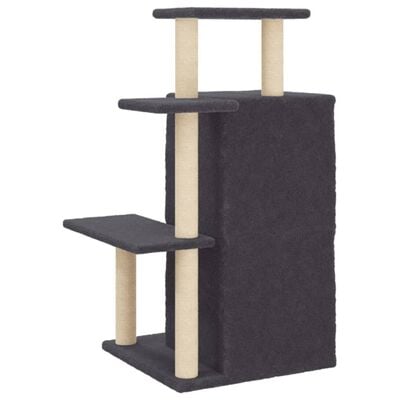 vidaXL Arbre à chat avec griffoirs en sisal gris foncé 97 cm