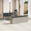 vidaXL Ensemble de canap&eacute; de jardin 9 pcs Gris clair polyrotin