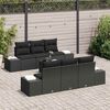 vidaXL Ensemble de canap&eacute; de jardin avec coussin 8 pcs Noir polyrotin